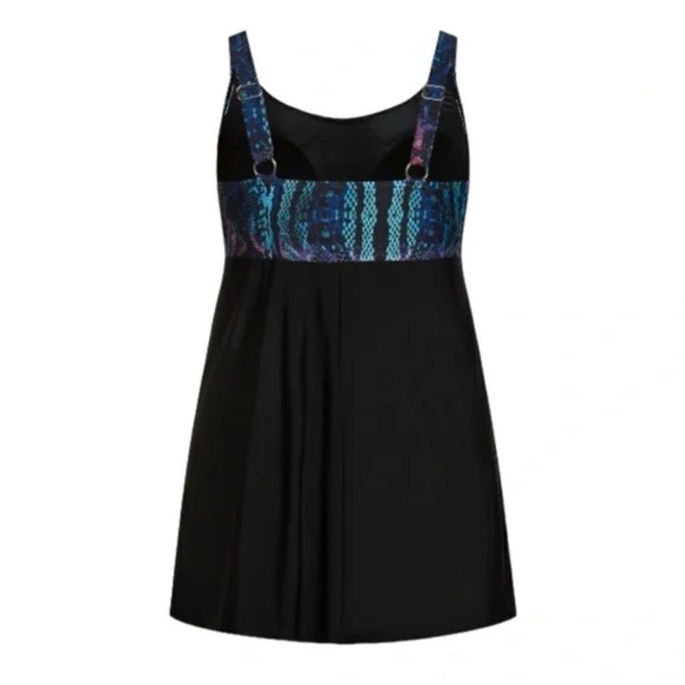 Avenue Women's Black Python Print Empire Swimdres… - image 4